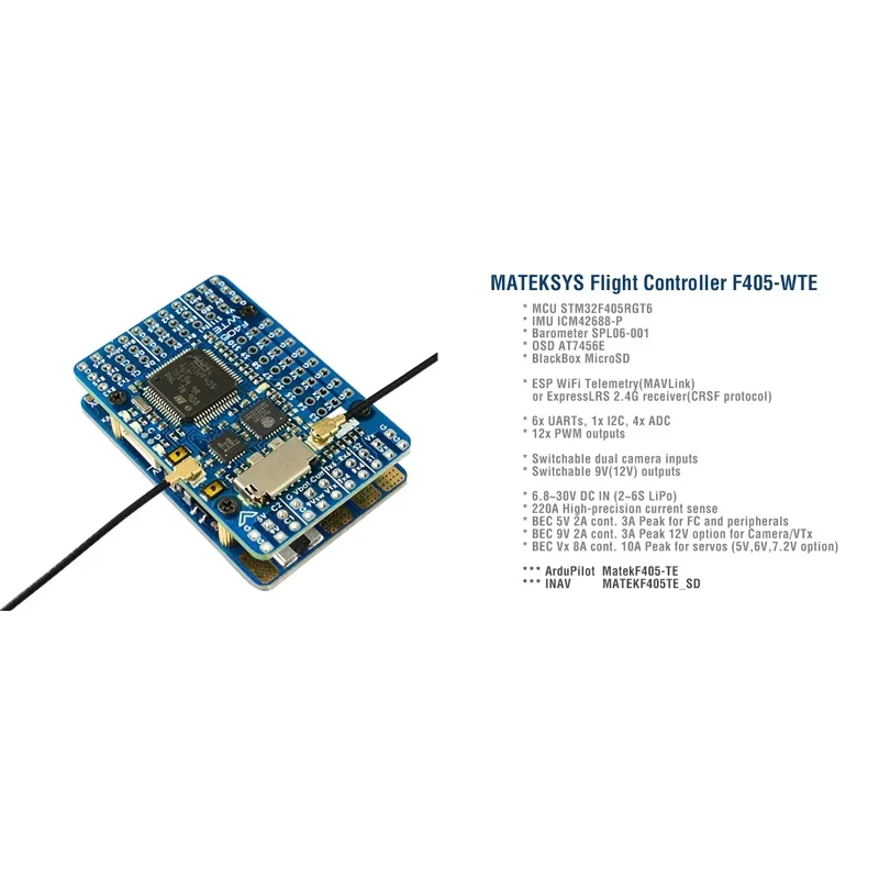 SkyDElFor MATEK Mateksys F405- - огляд і ціна Mateksys Flight Controller F405 Wte